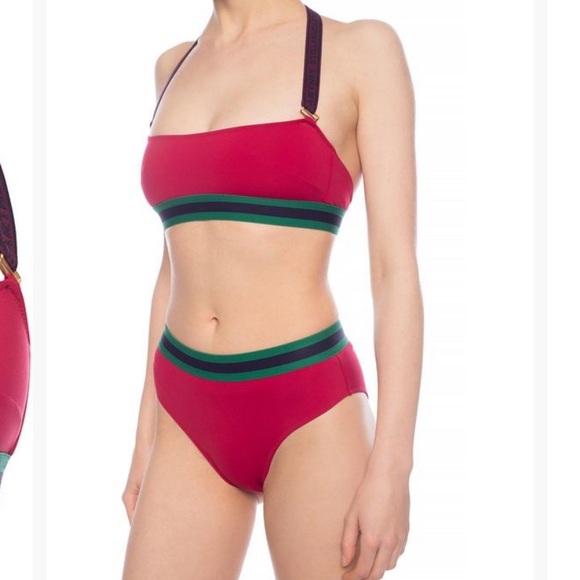 STELLA MCCARTNEY Burgundy Sporty Elastic Bikini - Picture 1 of 12